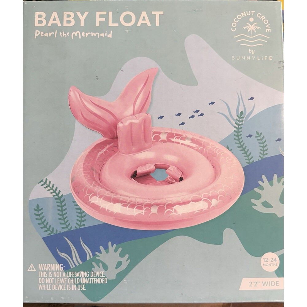 Coconut Grove Baby Float “Pearl the Mermaid” Pink Brand New! 12-24 months Sunny